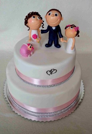 Svadobná torta s postavičkami